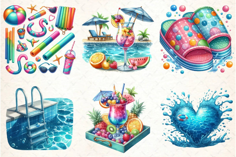 Summer Pool Party Clipart Bundle - CraftNest - Digital Crafting and Art