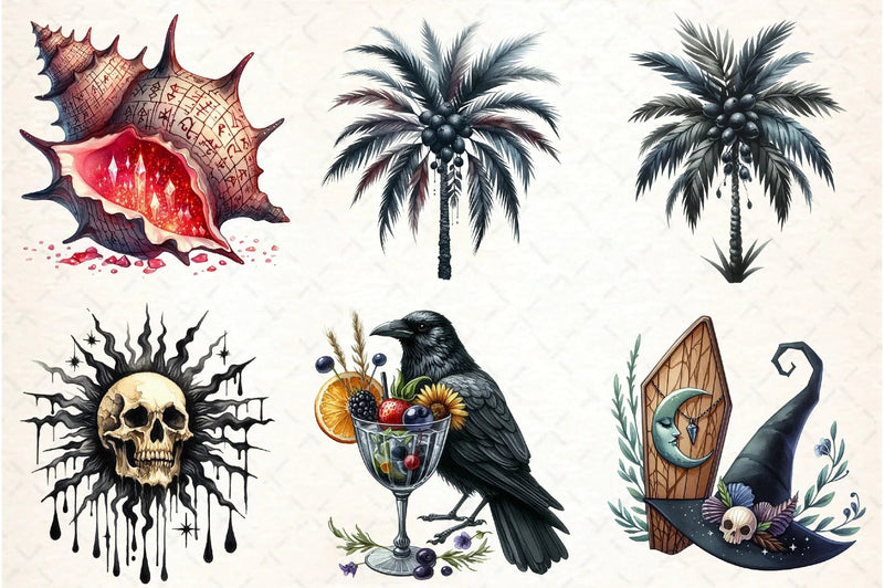 Gothic Summer Clipart Bundle - CraftNest - Digital Crafting and Art