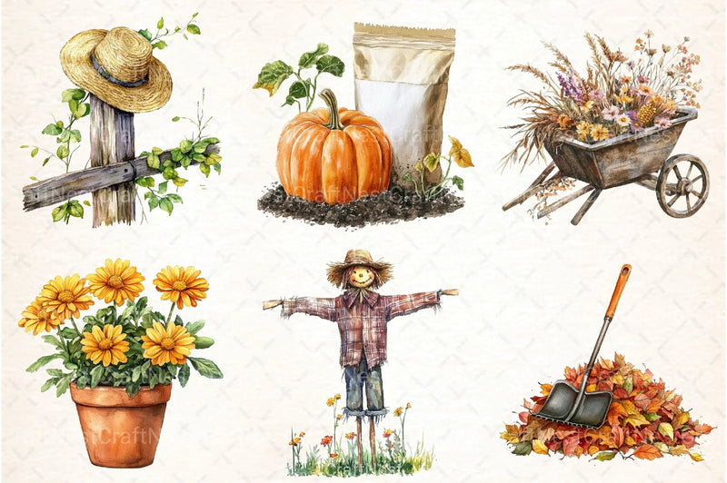 Autumn Garden Clipart Bundle - CraftNest - Digital Crafting and Art