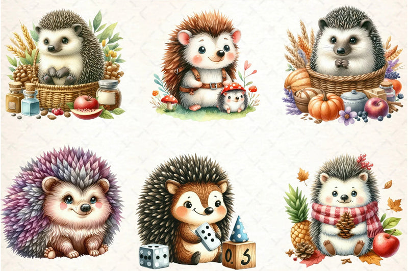 Hedgehog Clipart Bundle - CraftNest - Digital Crafting and Art