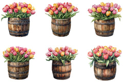 Spring Floral Barrel Clipart Bundle - CraftNest - Digital Crafting and Art