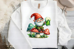 St. Patrick's Day Gnomes on Mushroom Clipart Bundle - CraftNest - Digital Crafting and Art