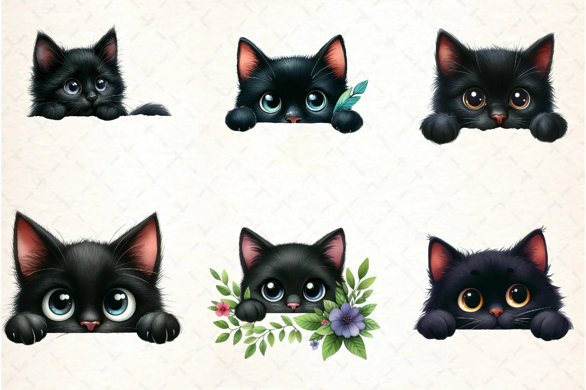 Peeking Black Cat Clipart Bundle - CraftNest - Digital Crafting and Art