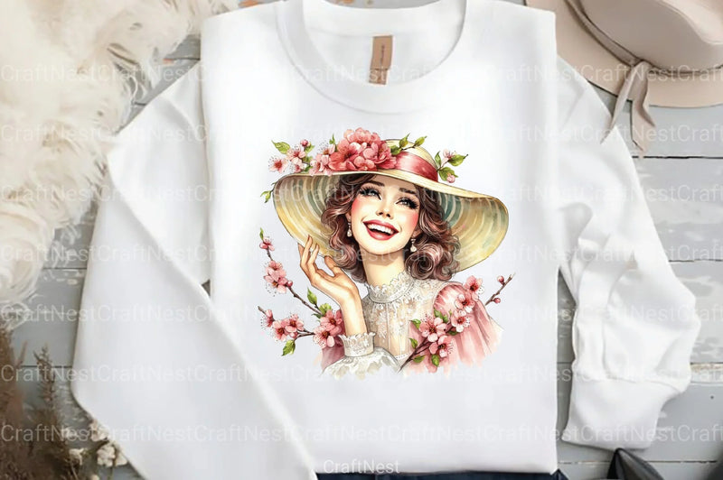 Spring Pin-Up Girl Clipart Bundle 82 - CraftNest - Digital Crafting and Art