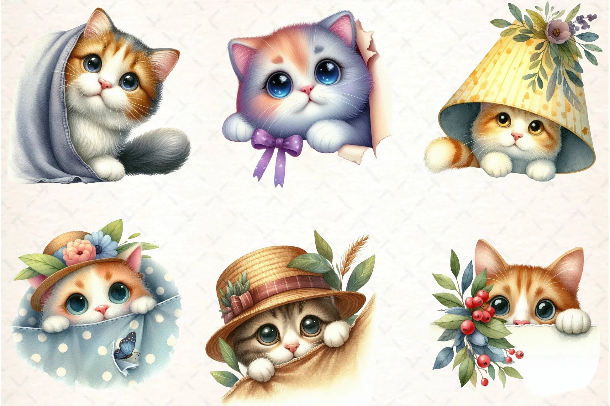 Peeking Cat Clipart Bundle - CraftNest - Digital Crafting and Art