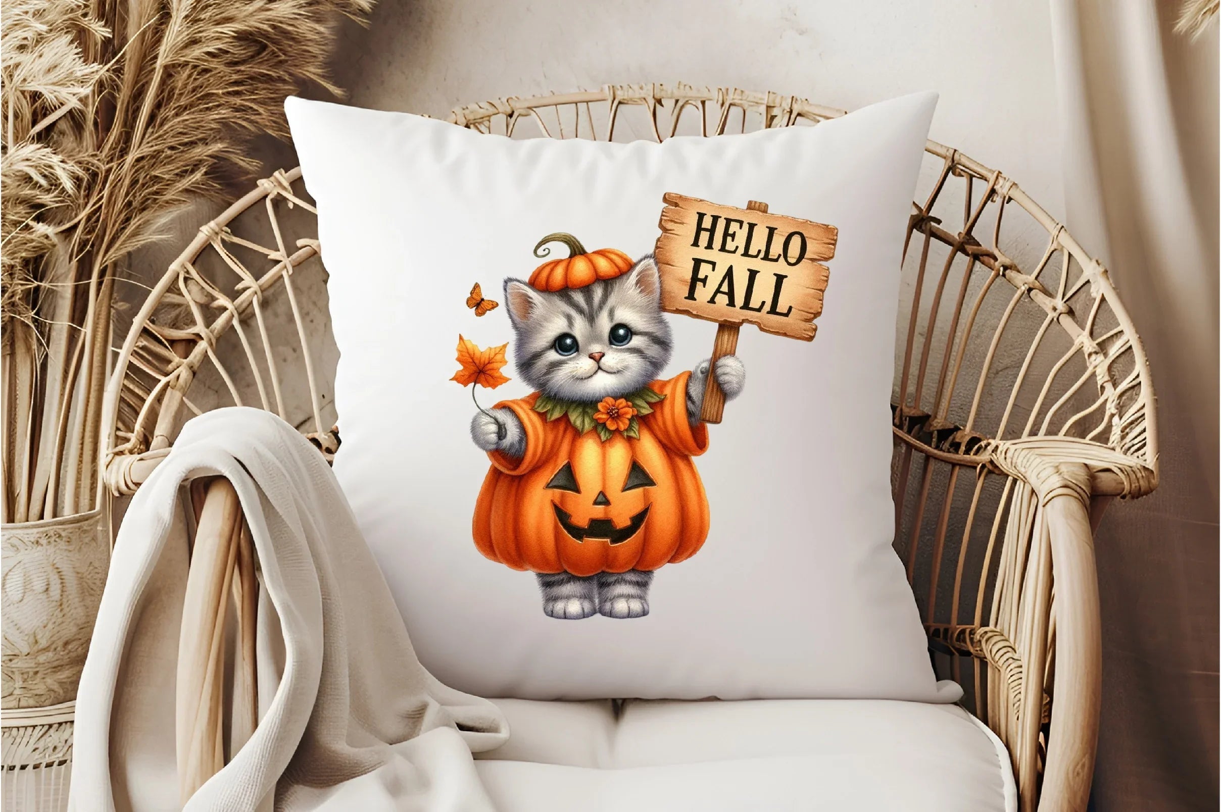 Hello Fall Cat Clipart Bundle - CraftNest - Digital Crafting and Art