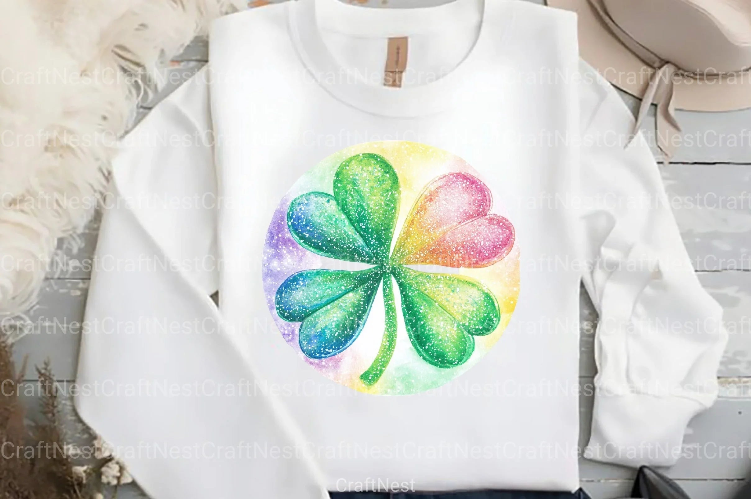 Rainbow Shamrock Circles Clipart Bundle 7 - CraftNest - Digital Crafting and Art