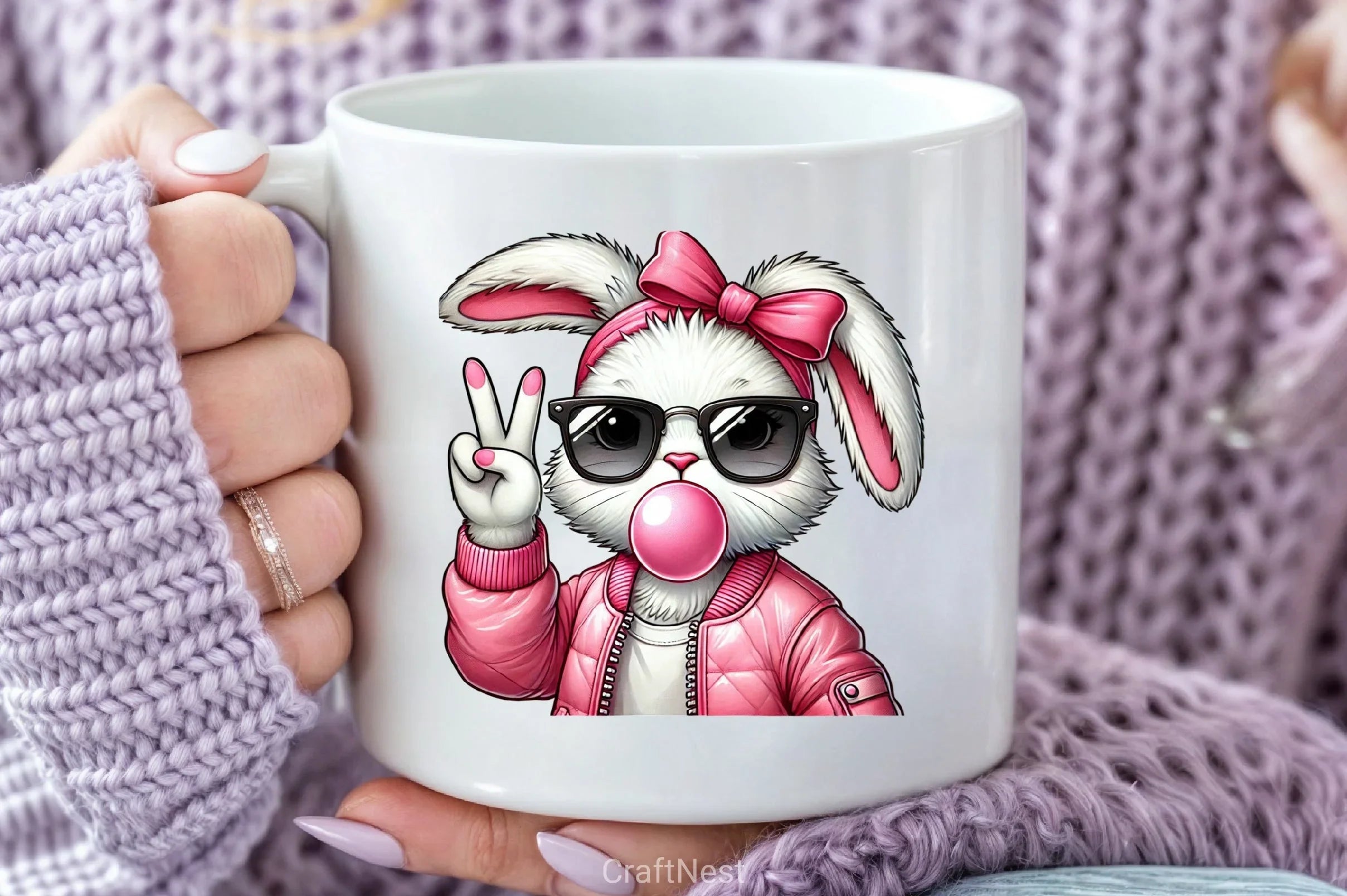 Retro Easter Bunny Bubble Clipart Bundle - CraftNest - Digital Crafting and Art