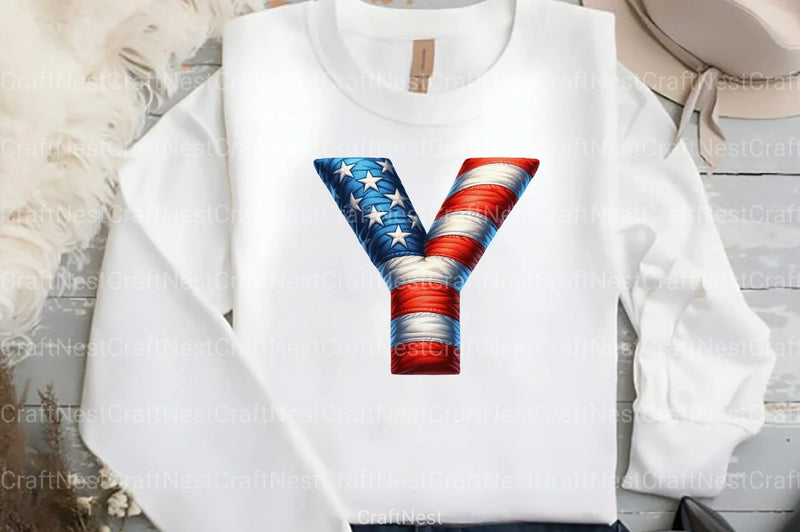 4th July Alphabet & Number Font Clipart Bundle - CraftNest - Digital Crafting and Art