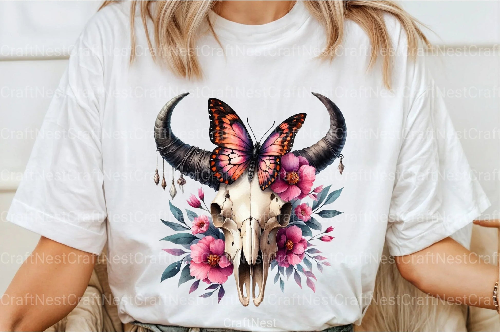 Bull Skull with Horns Clipart Bundle - CraftNest - Digital Crafting and Art