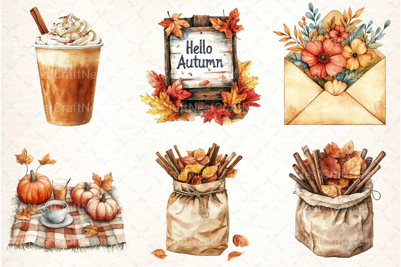 Autumn Collection Clipart Bundle 1 - CraftNest - Digital Crafting and Art
