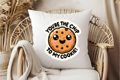 Funny 'You're the Chip to My Cookie' Sticker Clipart Bundle - CraftNest - Digital Crafting and Art