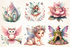 Pink Woodland Fairy Clipart Bundle - CraftNest - Digital Crafting and Art
