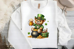 St. Patrick's Day Teddy Bear Drinking Beer Clipart Bundle - CraftNest - Digital Crafting and Art