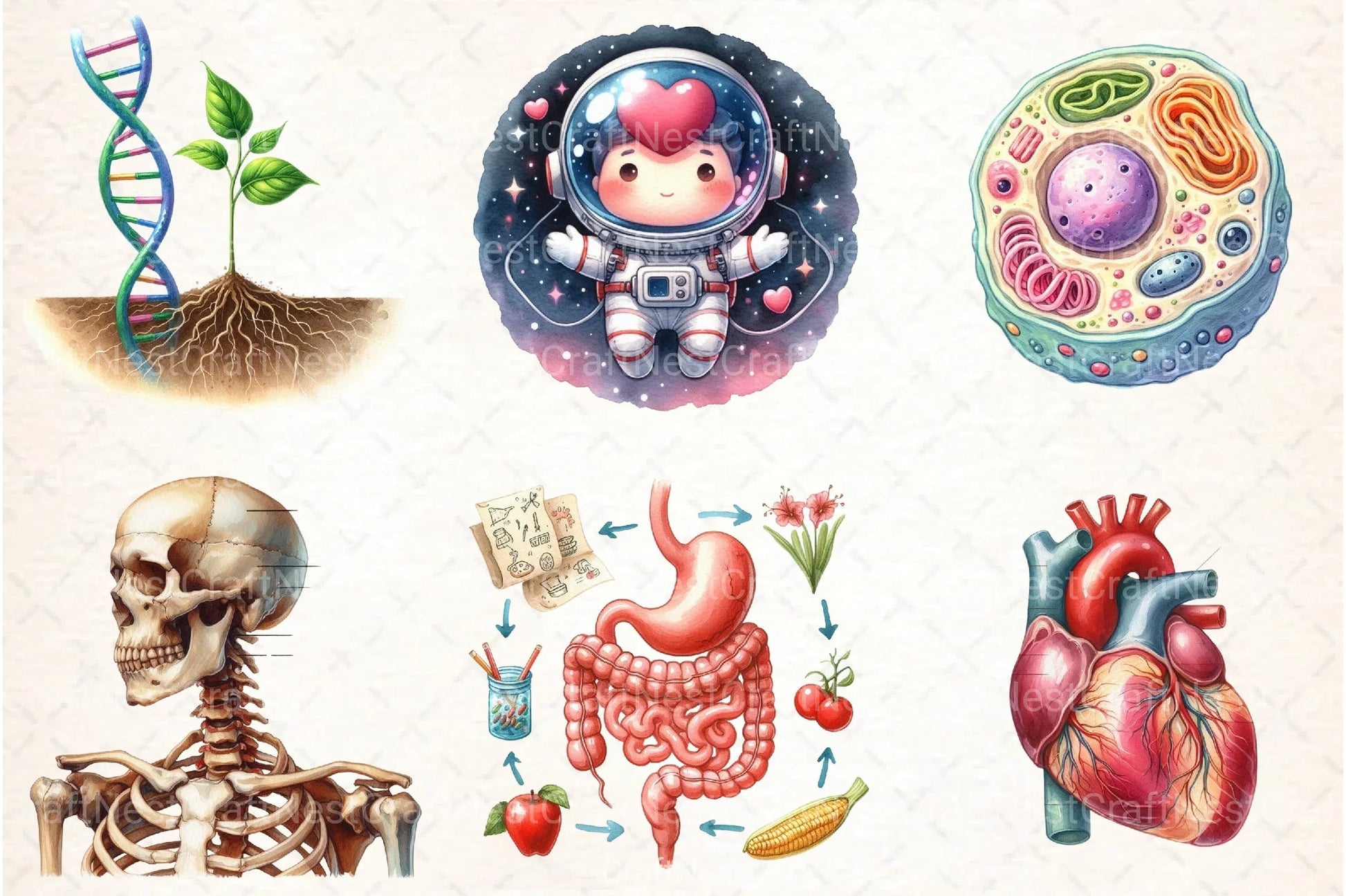 Biology Clipart Bundle for Educational Use - CraftNest - Digital Crafting and Art