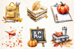 Autumn Back to School Clipart Bundle - CraftNest - Digital Crafting and Art