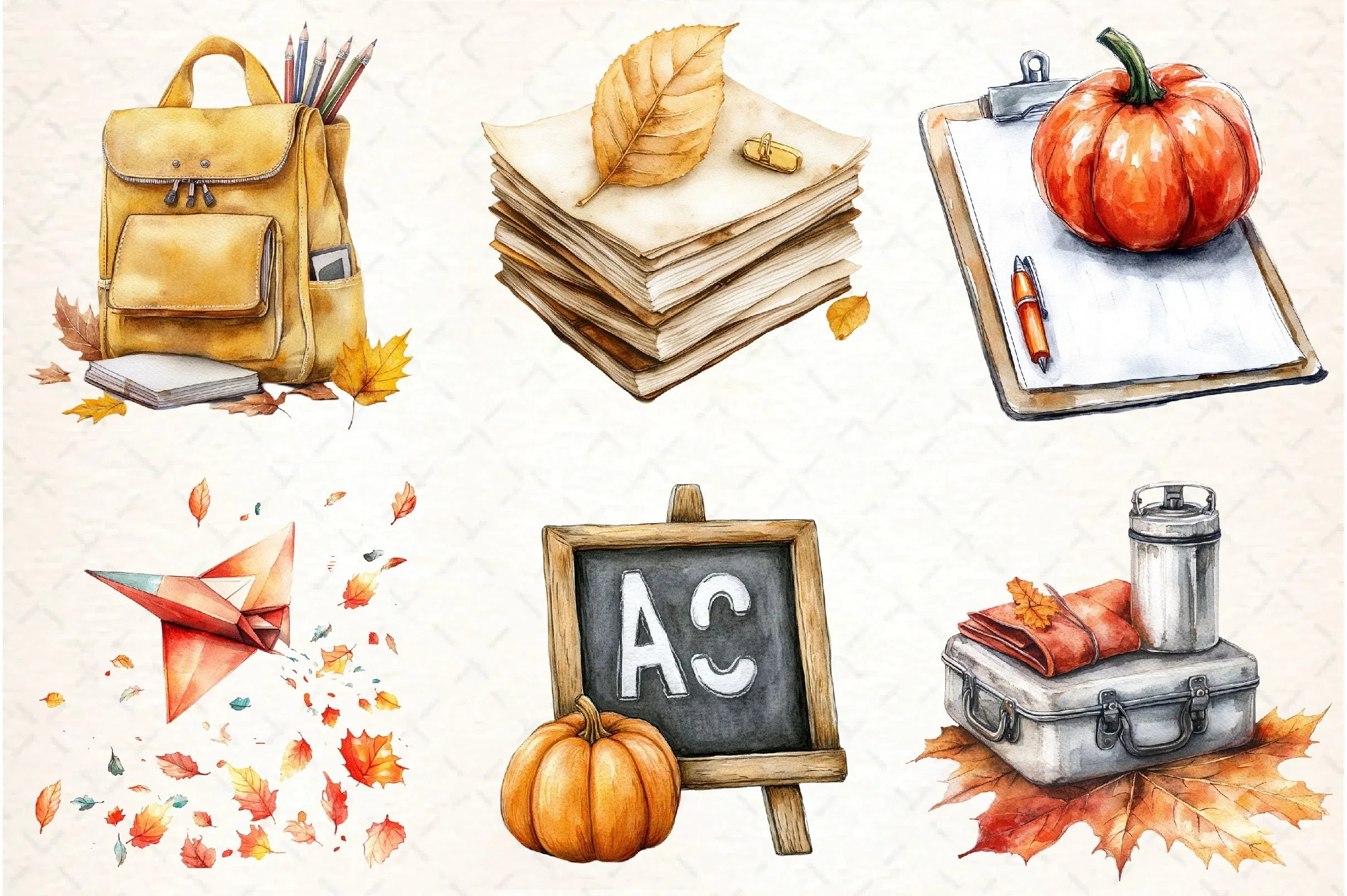 Autumn Back to School Clipart Bundle - CraftNest - Digital Crafting and Art