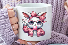 Retro Easter Bunny Bubble Clipart Bundle 1 - CraftNest - Digital Crafting and Art