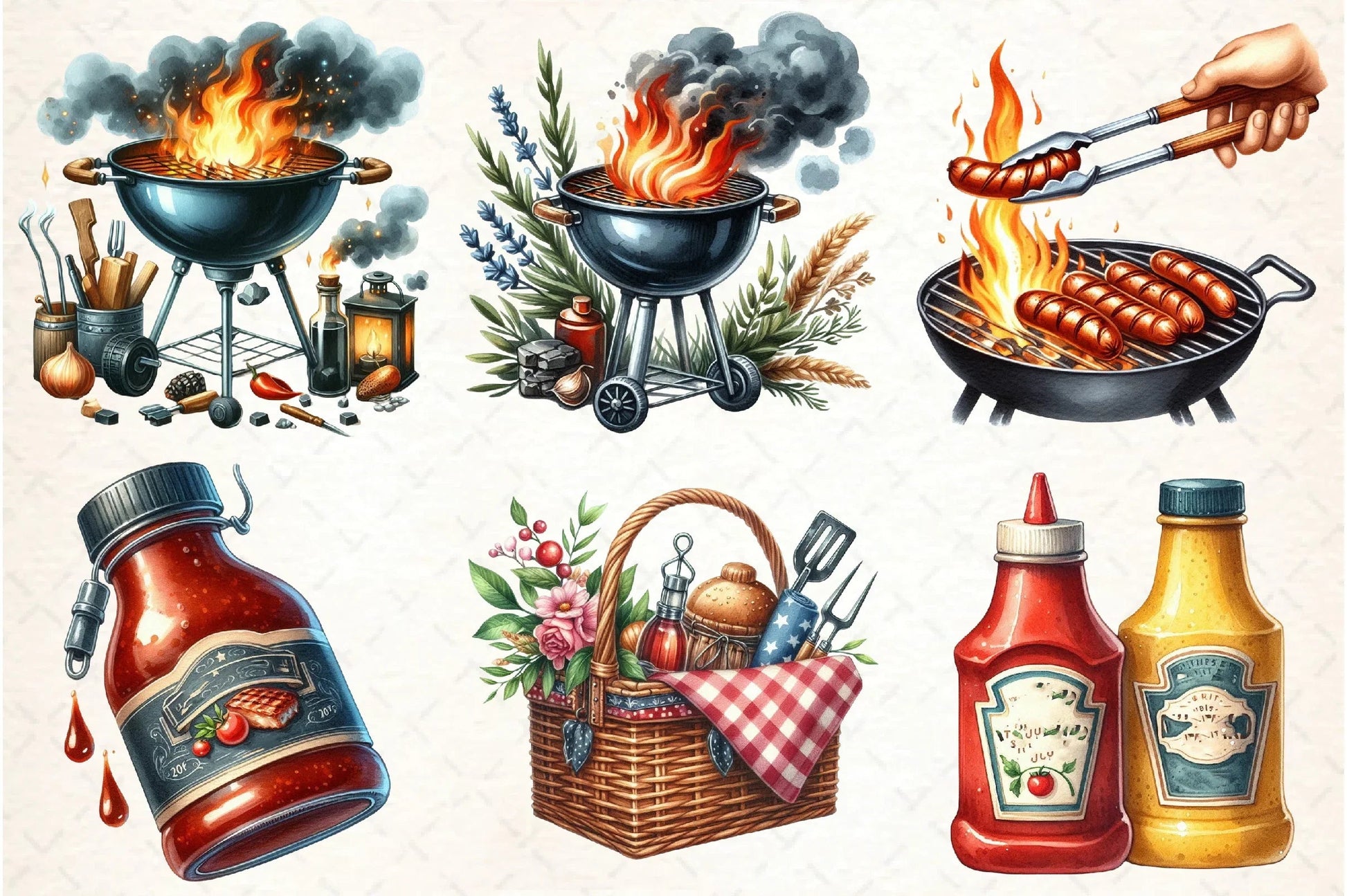 Summer Barbecue Day Clipart Bundle - CraftNest - Digital Crafting and Art