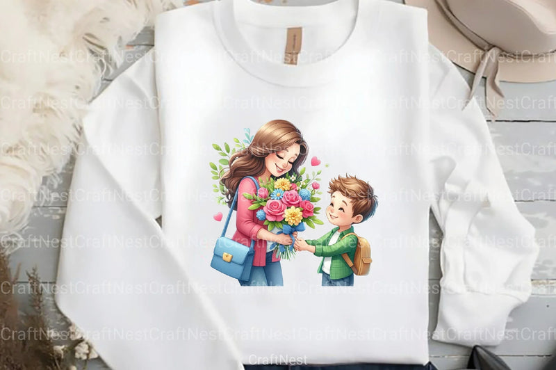 Customizable Mom and Sons Clipart Bundle - CraftNest - Digital Crafting and Art