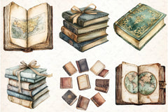 Vintage Books Clipart Bundle 2 - CraftNest - Digital Crafting and Art