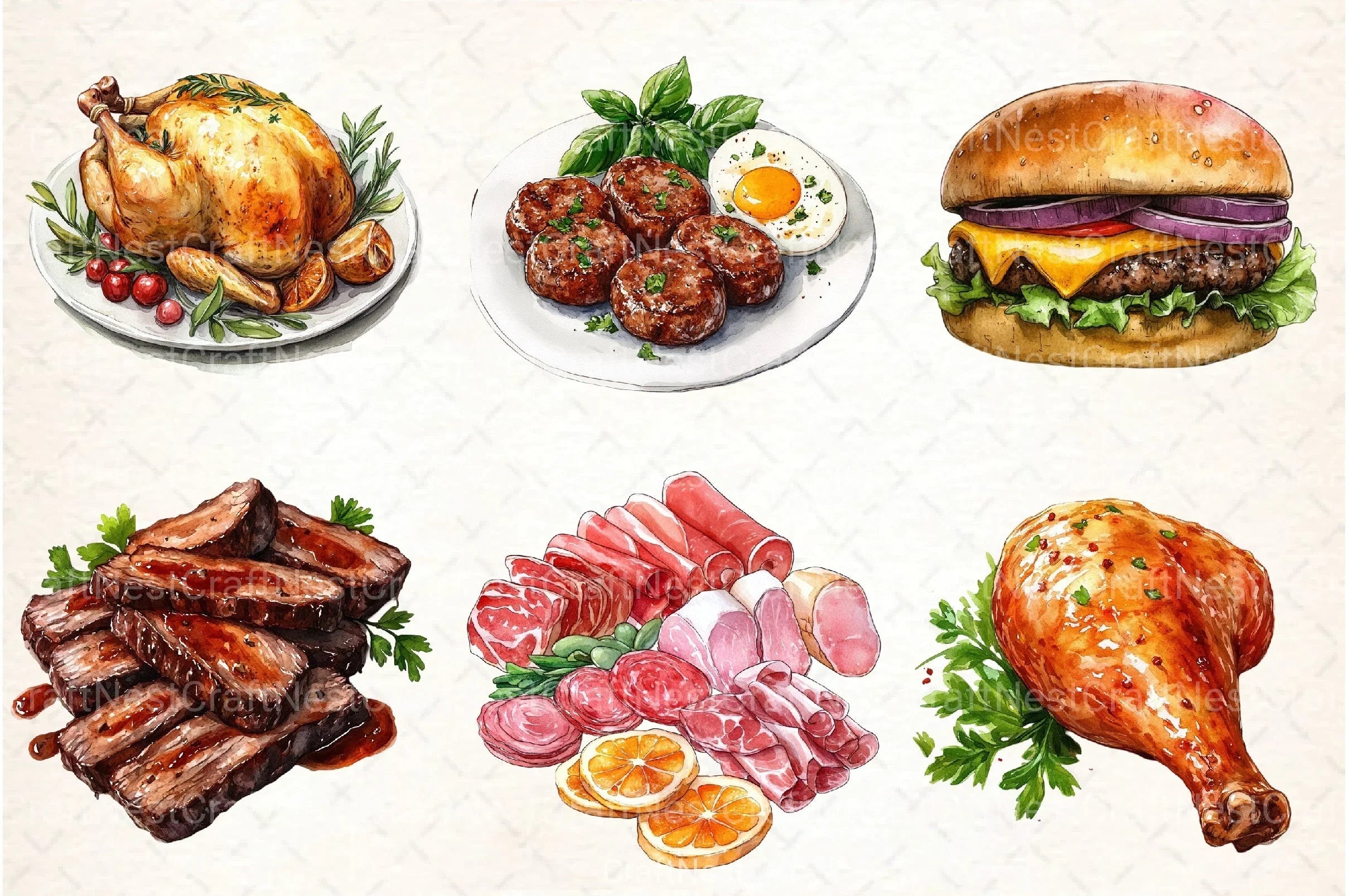 Meat Clipart Bundle - CraftNest - Digital Crafting and Art