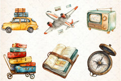 Retro Travel Clipart Bundle - CraftNest - Digital Crafting and Art