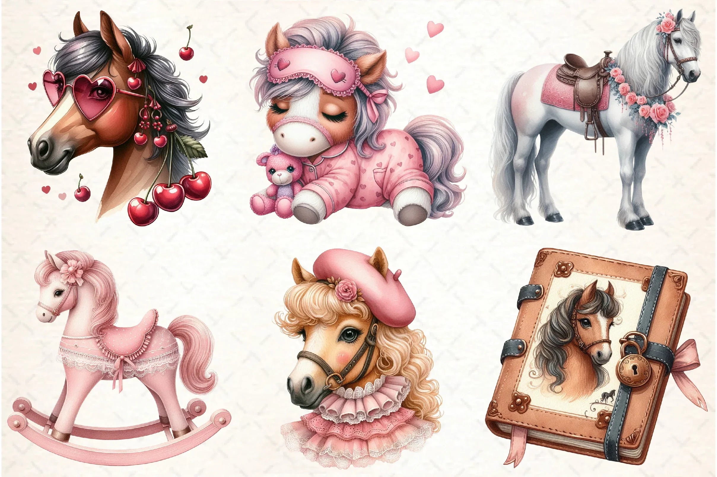 Coquette Horse Clipart Bundle - CraftNest - Digital Crafting and Art