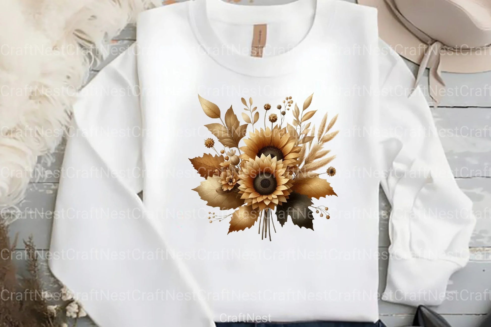 Fall Boho Bouquet Flower Clipart Bundle - CraftNest - Digital Crafting and Art