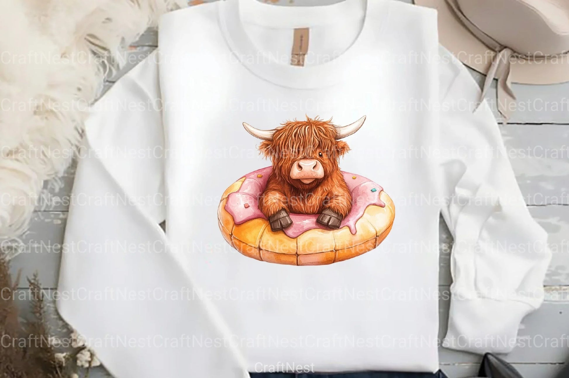 Summer Funny Cute Highland Cow Clipart Bundle - CraftNest - Digital Crafting and Art