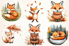 Autumn Fox Clipart Bundle 99 - CraftNest - Digital Crafting and Art