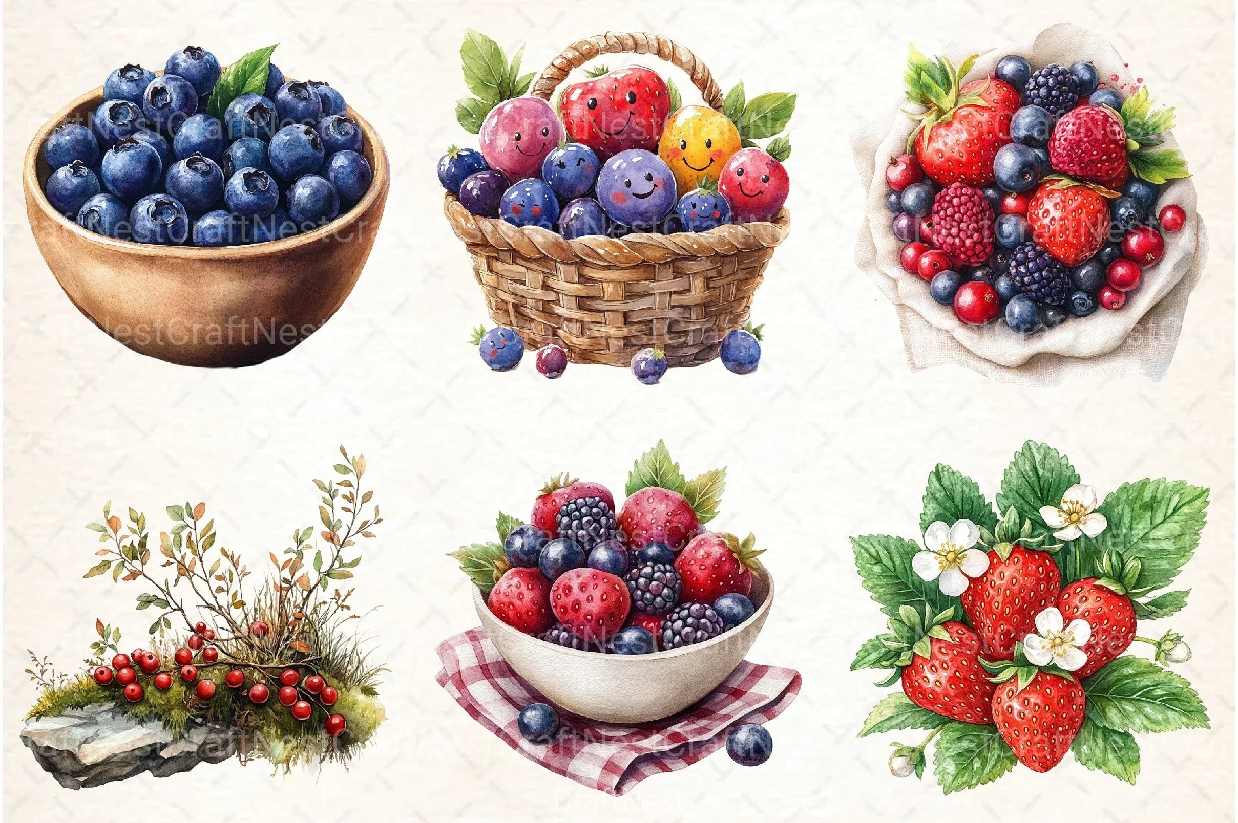 Berries Clipart Bundle - CraftNest - Digital Crafting and Art