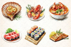 Seafood Clipart Bundle - CraftNest - Digital Crafting and Art