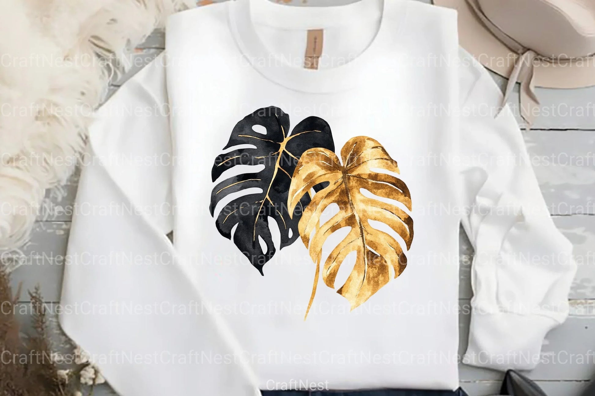 Black and Gold Tropical Clipart Bundle - CraftNest - Digital Crafting and Art