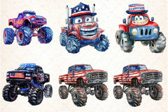 Monster Truck 4th of July Clipart Bundle - CraftNest - Digital Crafting and Art