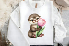 Spring Otter Clipart Bundle - CraftNest - Digital Crafting and Art