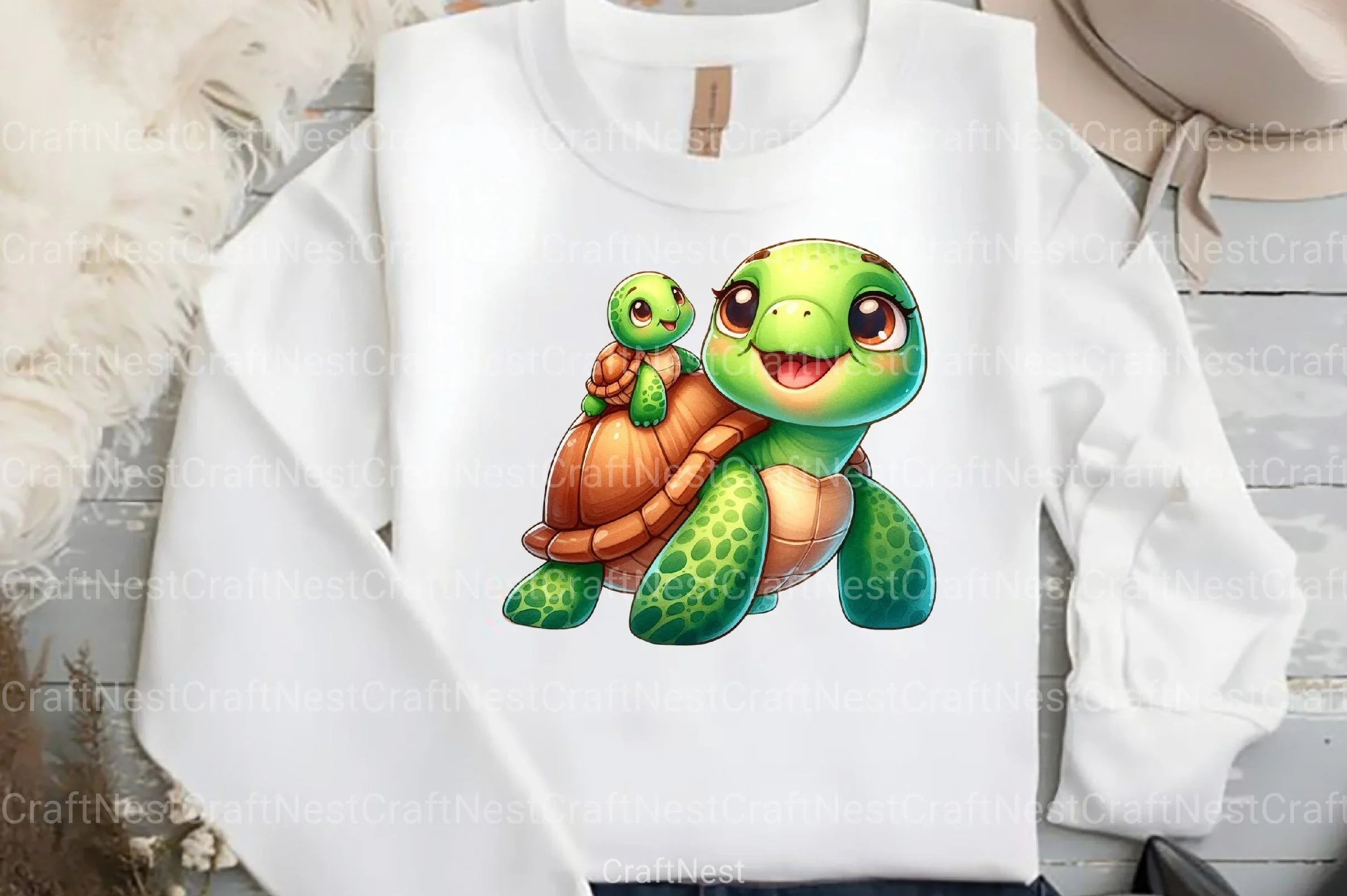 Mom & Baby Turtle Mother's Day Clipart Bundle - CraftNest - Digital Crafting and Art