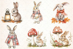 Cute Autumn Bunny Clipart Bundle 77 - CraftNest - Digital Crafting and Art