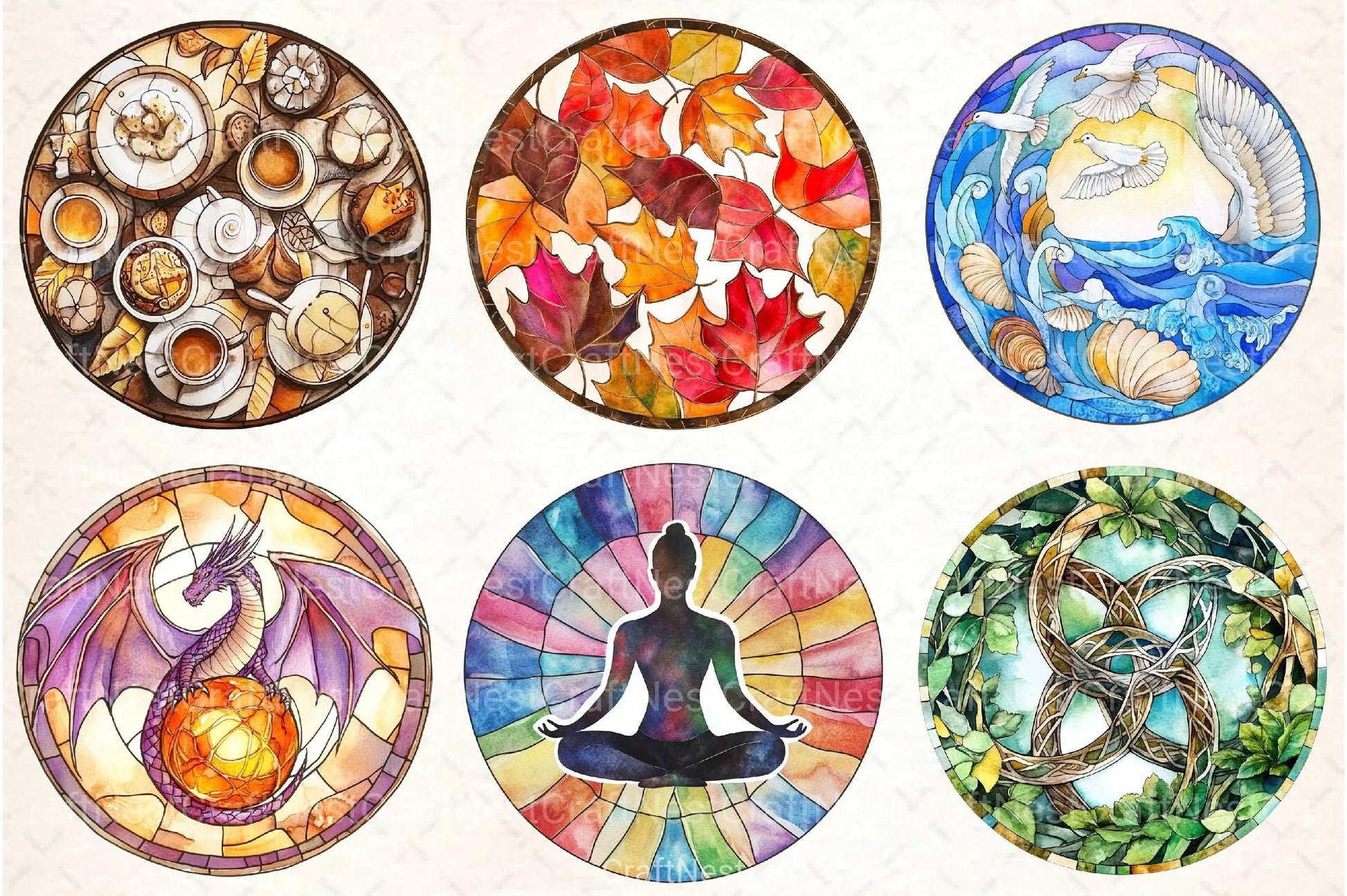 Stained Glass Clipart Bundle 222 - CraftNest - Digital Crafting and Art