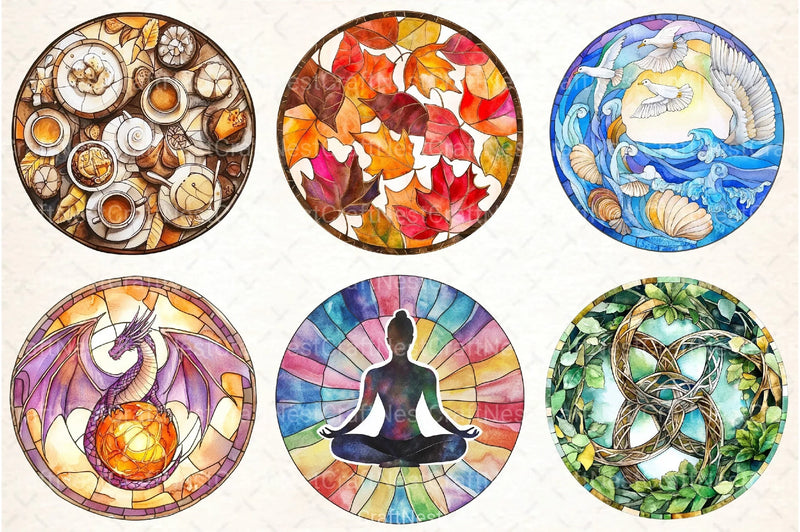 Stained Glass Clipart Bundle 222 - CraftNest - Digital Crafting and Art