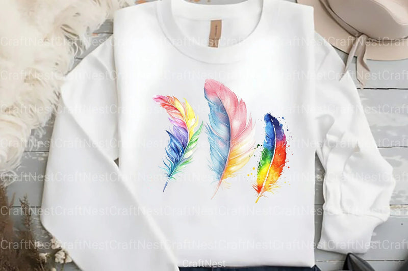 Rainbow Feathers Clipart Bundle 88 - CraftNest - Digital Crafting and Art