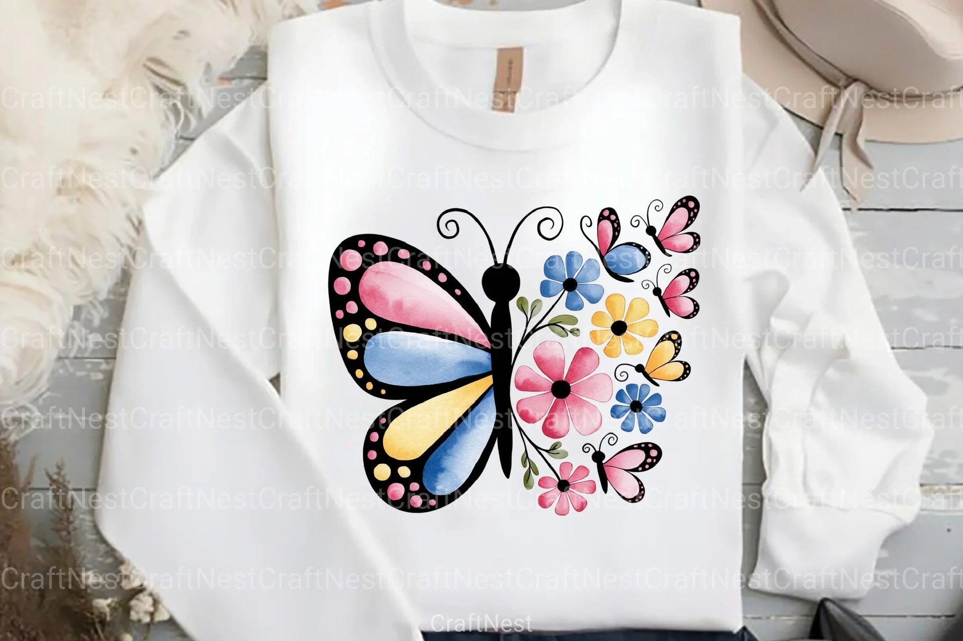 Floral Butterfly Clipart Bundle 1 - CraftNest - Digital Crafting and Art