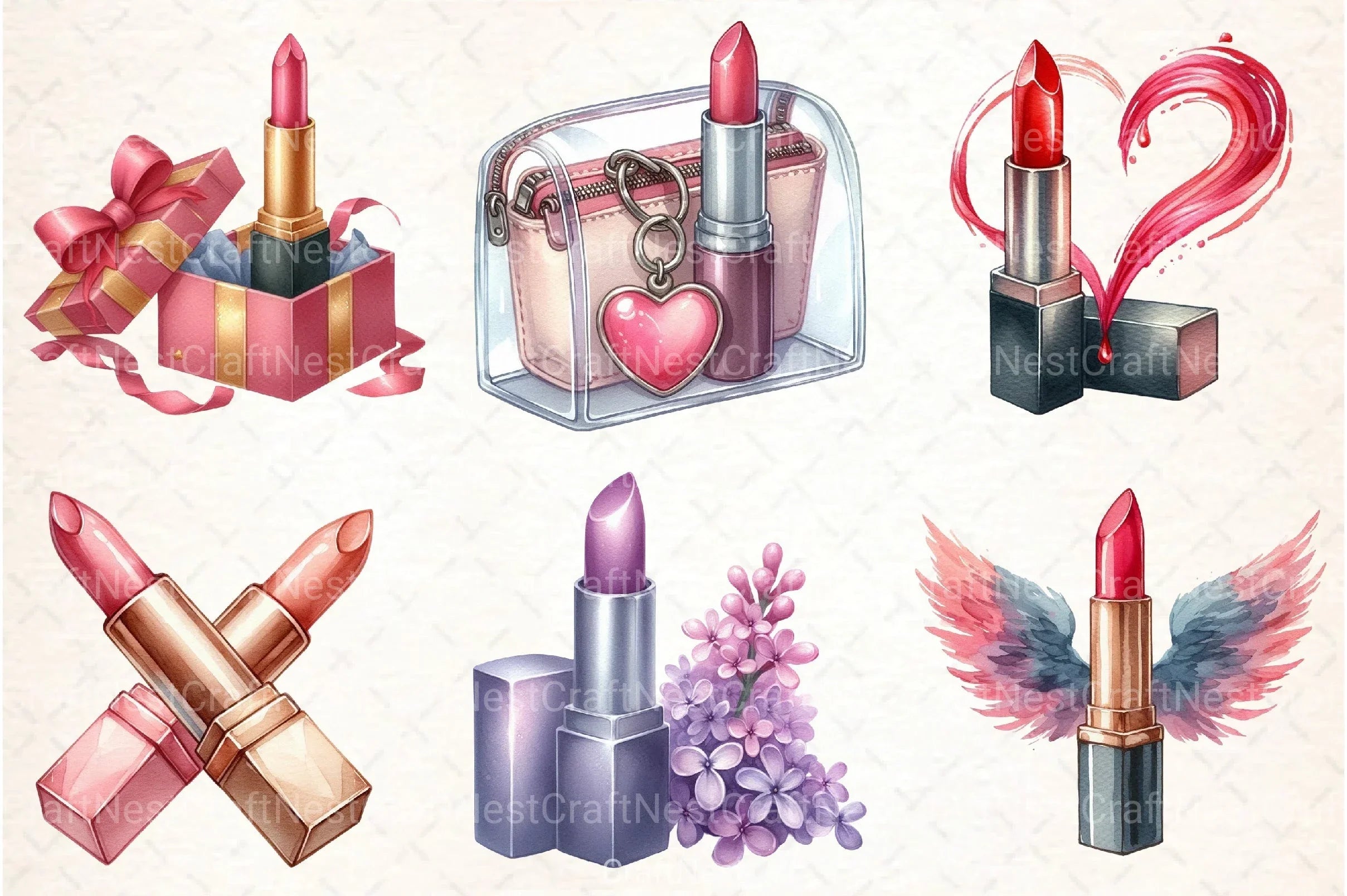 Lipstick Clipart Bundle - CraftNest - Digital Crafting and Art