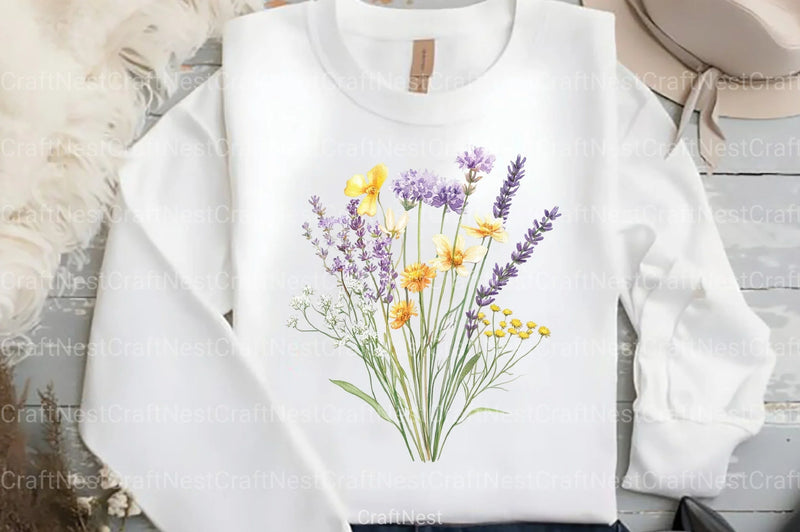 Wildflower Bouquet Clipart Bundle 99 - CraftNest - Digital Crafting and Art