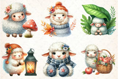 Cute Autumn Sheep Clipart Bundle 12 - CraftNest - Digital Crafting and Art