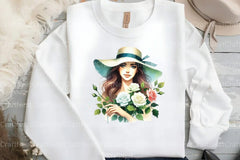 Spring White Roses & Woman Clipart Bundle 1 - CraftNest - Digital Crafting and Art