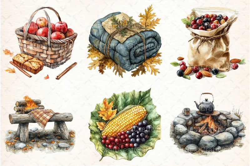 Autumn Camping Clipart Bundle - CraftNest - Digital Crafting and Art