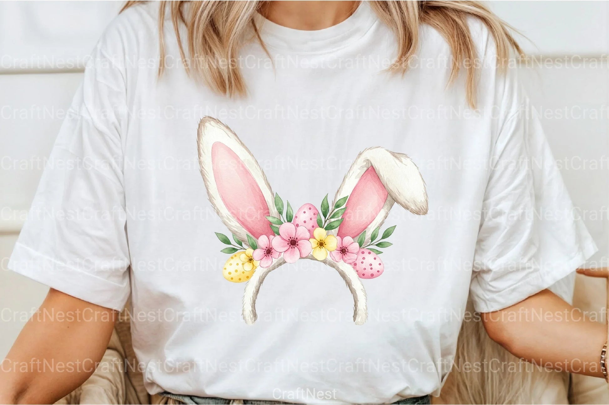 Bunny Ears with Flowers Clipart Bundle - CraftNest - Digital Crafting and Art