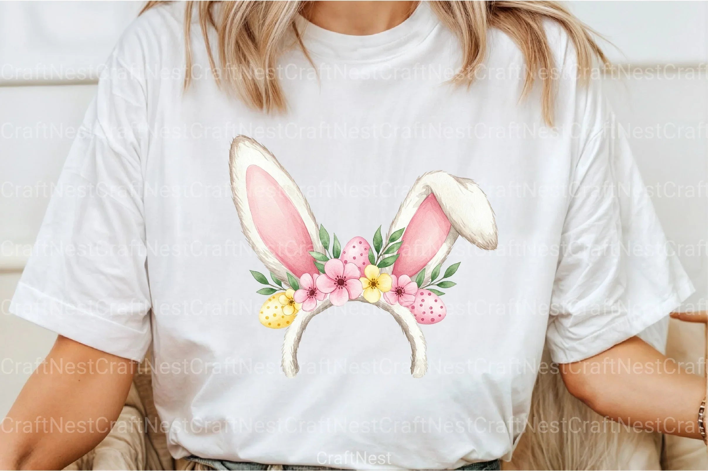 Bunny Ears with Flowers Clipart Bundle - CraftNest - Digital Crafting and Art