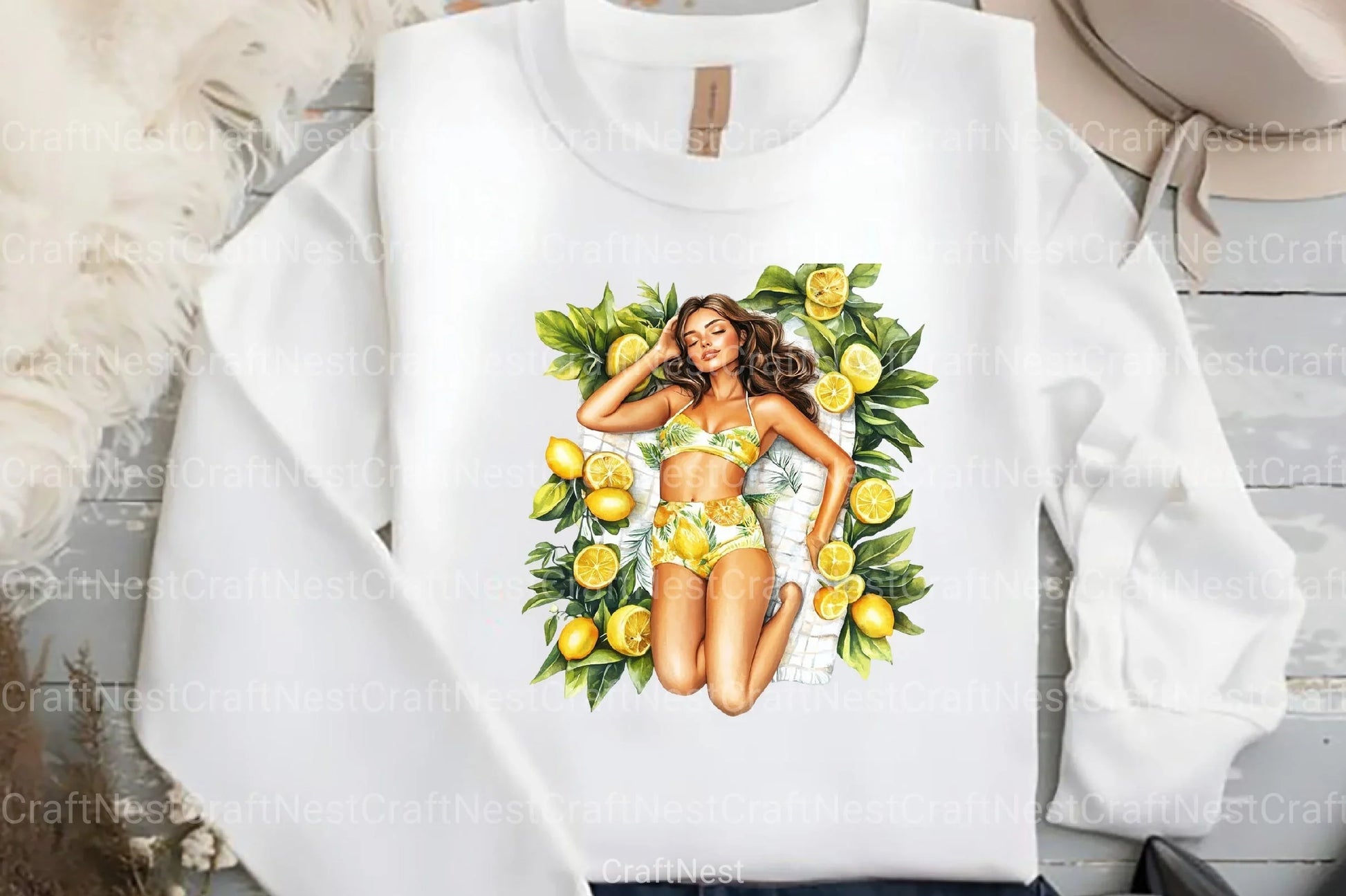 Summer Lemon Woman Clipart Bundle 1 - CraftNest - Digital Crafting and Art